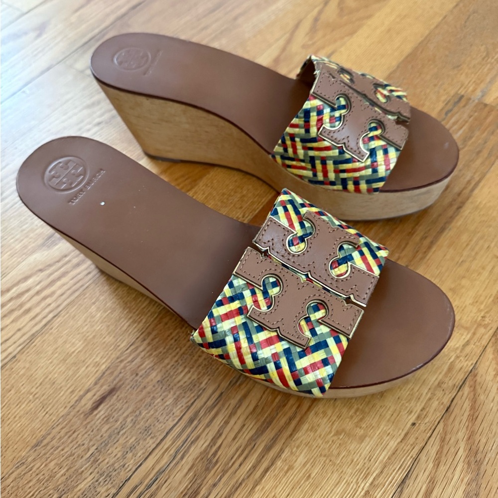 Tory Burch Colorful Woven Wedges